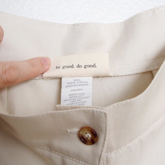 NEW Uncle Studios Cargo Pant Straight Leg High Rise Button Fly Cream Tan Medium - Picture 8 of 8